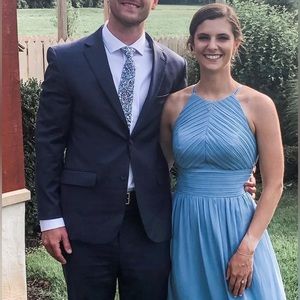 Azazie Steel Blue bridesmaid dress